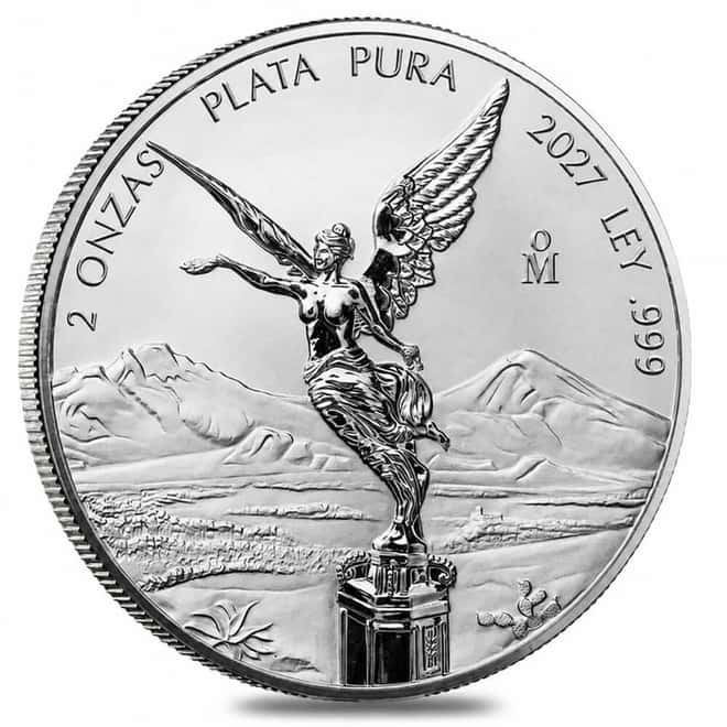 2027 2 oz Mexican Libertad Reverse Proof Silver Coin