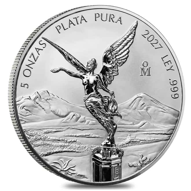 2027 5 oz Mexican Libertad Reverse Proof Silver Coin