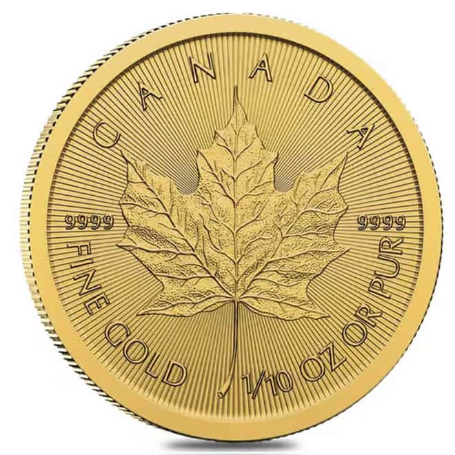 2027 1/10 oz Canadian Gold Maple Leaf $5 Coin BU (Sealed)