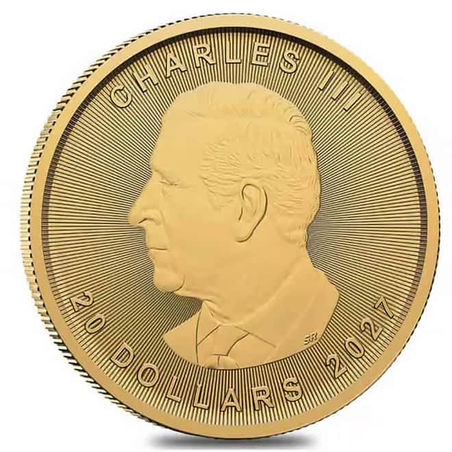 2027 1/2 oz Canadian Gold Maple Leaf $20 Coin BU (Sealed)