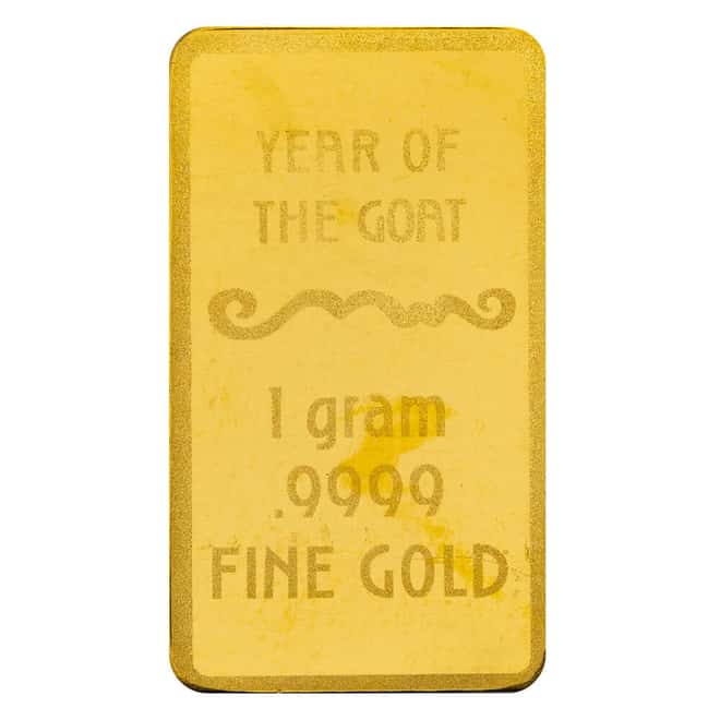 2027 1 Gram PAMP Lunar Year of the Goat Gold Bar .9999 Fine (in TEP)