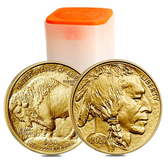Roll of 20 - 2027 1 oz Gold American Buffalo $50 Coin BU