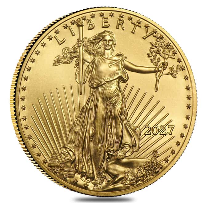 Roll of 20 - 2027 1 oz Gold American Eagle $50 Coin BU