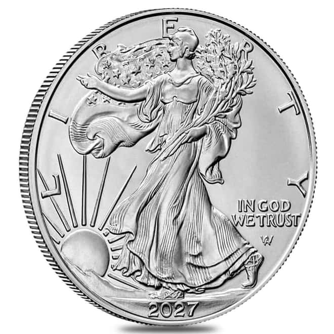 2027 1 oz Silver American Eagle NGC MS 70 ER Mountain Label