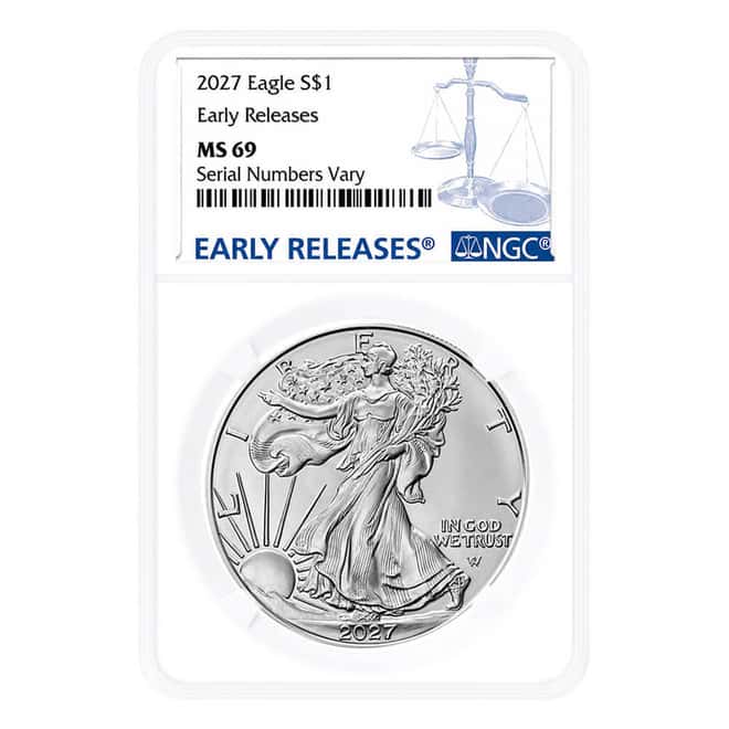 2027 1 oz Silver American Eagle NGC MS 69 ER