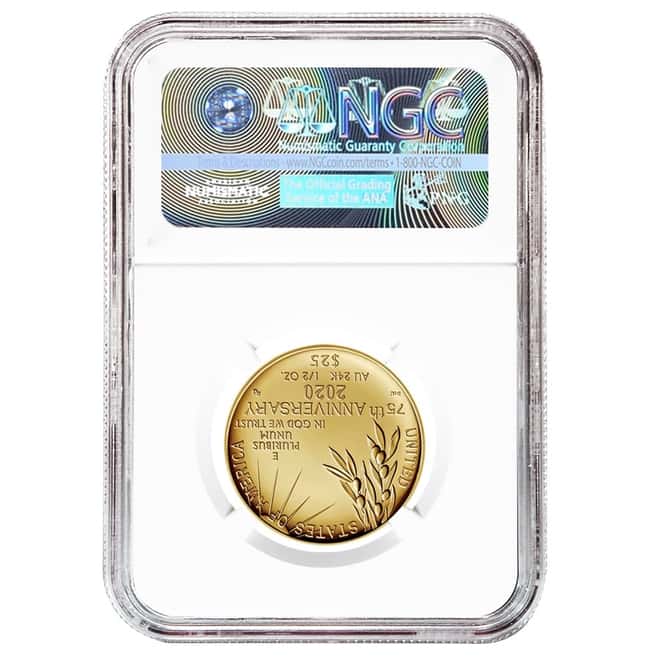 2020-W 1/2 oz End of WWII 75th Anniversary $25 Proof Gold Coin NGC PF 70 ER
