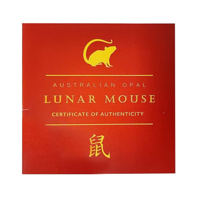 2020 1 oz Proof Silver Lunar Year of the Mouse Opal Coin Australian Perth Mint (w/Box & COA)
