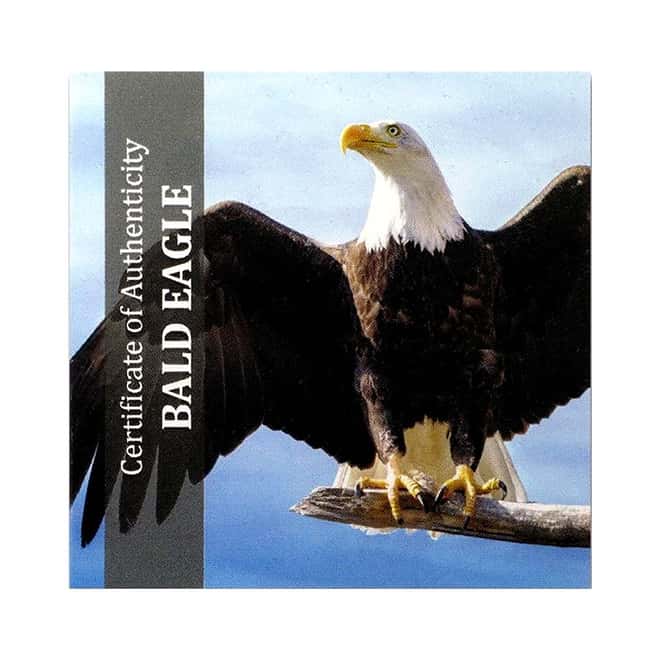 2018 1 oz Silver Bald Eagle - High Relief Animals Cook Islands Antiqued Coin (w/Box & COA)