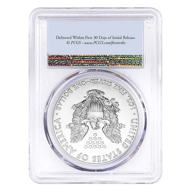 2021 1 oz Silver American Eagle $1 Coin PCGS MS 70 First Strike (Flag Label)