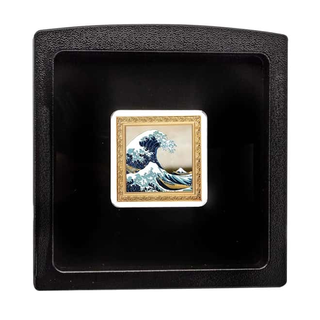2020 Niue 1 oz Colorized Silver The Great Wave Hokusai Katsushika Coin (w/Box & COA)
