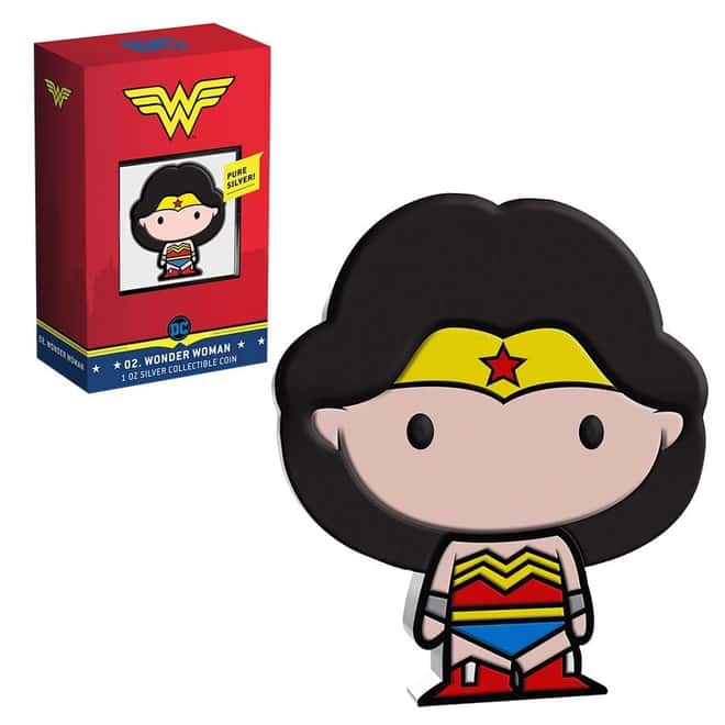 2020 1 oz Colorized Silver DC Comics - Wonder Woman - Niue Chibi Coin Collection $2 Coin (w/Box & COA)