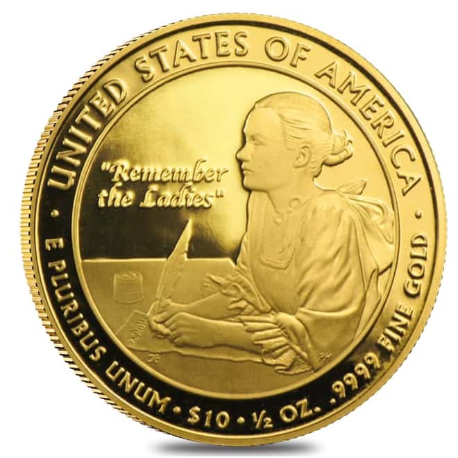 2007 W 1/2 oz $10 First Spouse - Abigail Adams Gold Proof Coin (w/Box & COA)