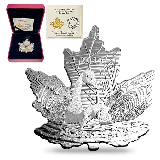 2016 1/2 oz Silver Maple Leaf Silhouette - Canada Geese Proof Coin (w/Box & COA)