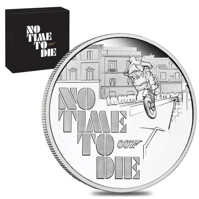 2020 Tuvalu 1 oz James Bond 007 No Time To Die Proof Silver Coin .9999 Fine (w/Box & COA)