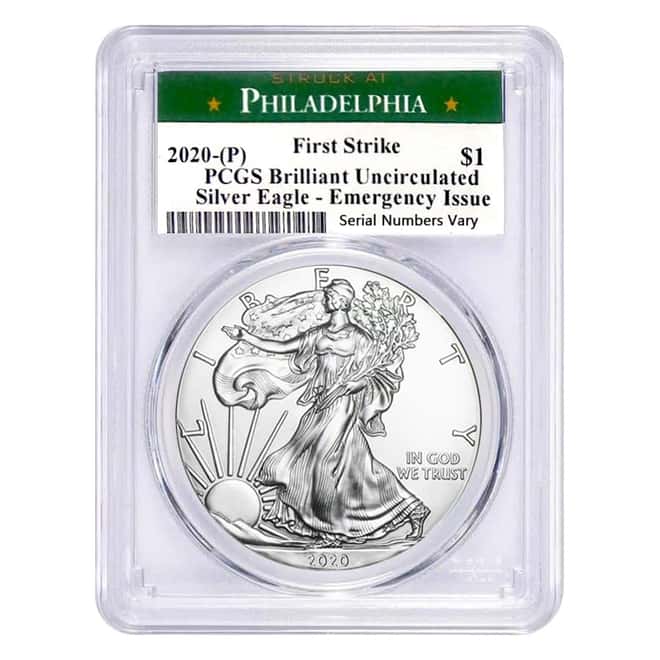 2020 (P) 1 oz Silver American Eagle PCGS BU FS (Philadelphia) Emergency Issue