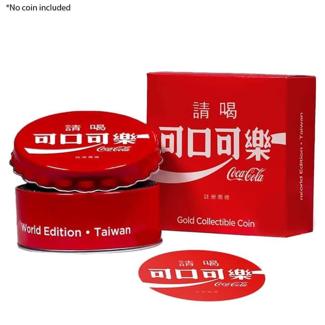 NO COIN - 2020 6 gram Fiji Coca-Cola Taiwan Bottle Cap Proof Silver Coin (OEM Box & COA)