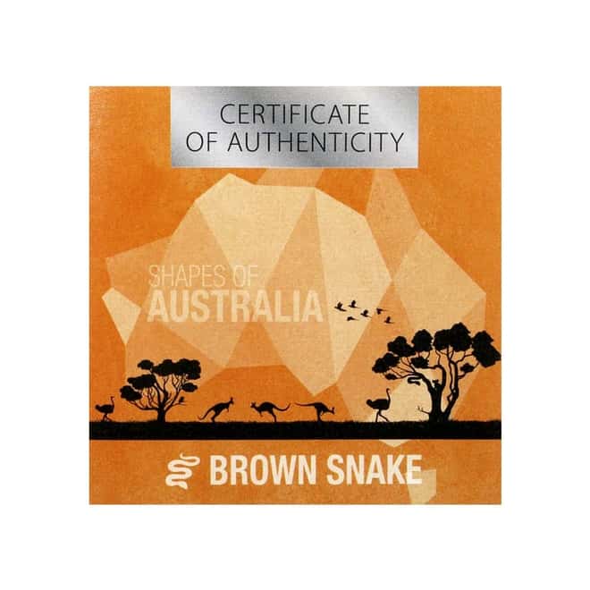 2019 1 oz Silver Brown Snake - Shapes of Australia Solomon Islands $5 Coin .999 Fine (w/Box & COA)