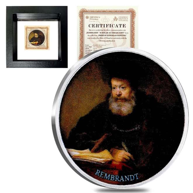 2017 Cameroon 17.5 gram Silver Rembrandt - Pride of The European Painting Proof Coin (w/Box & COA)