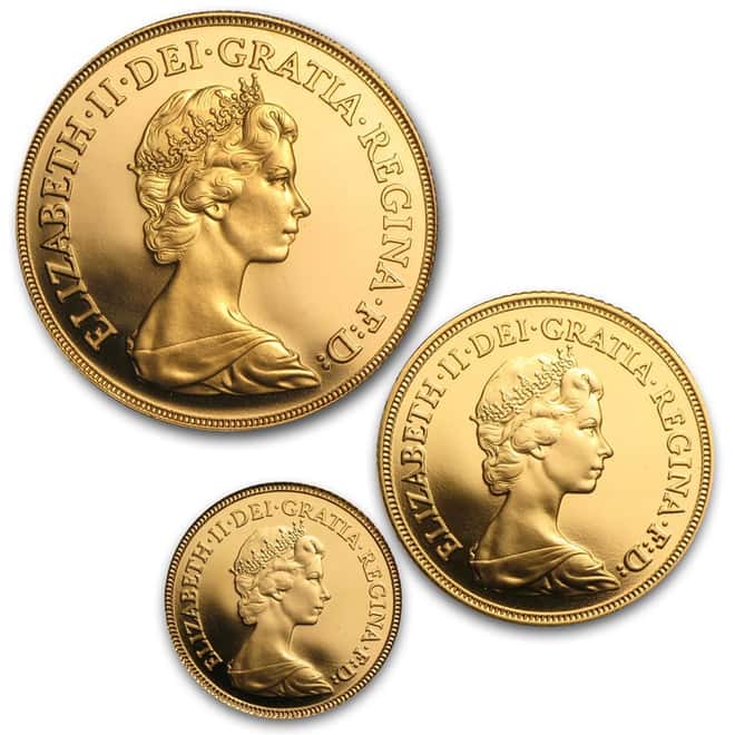 1983 Great Britain UK 3-Coin Gold Proof Set (w/Box & COA)