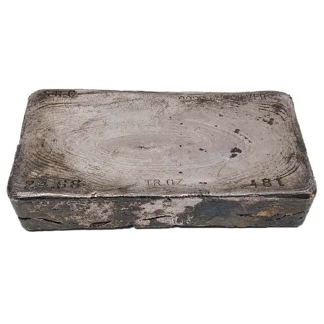 24.68 oz Simmons Vintage Silver Bar .999+ Fine
