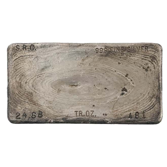 24.68 oz Simmons Vintage Silver Bar .999+ Fine