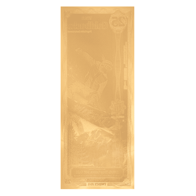 25 Utah Goldback 1/40 oz 24K Gold Foil Aurum Note (New Design)