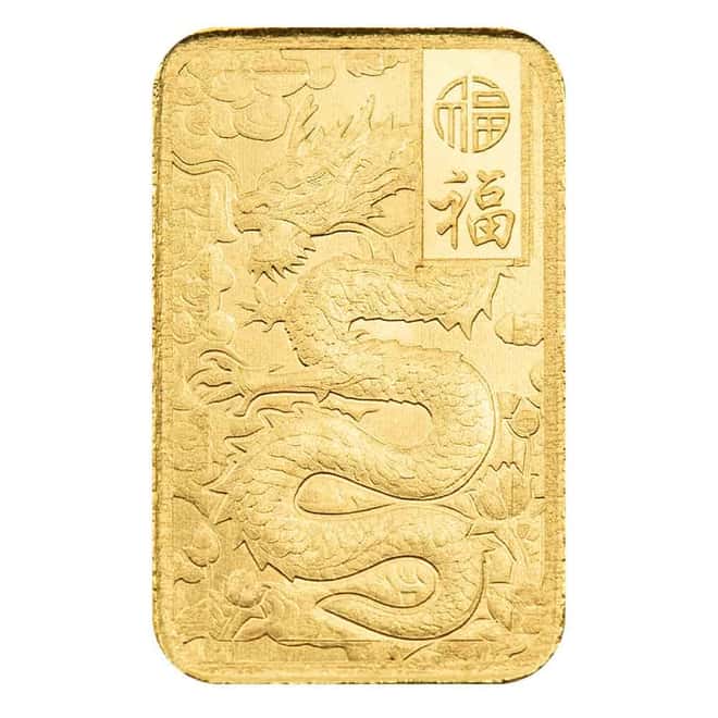 25 x 1 Gram PAMP Suisse Good Luck Yellow Dragon Gold Bar .9999 Fine Multigram+25 (in Assay)