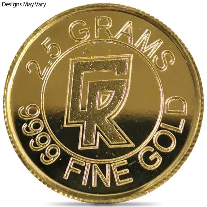 2.5 Gram Generic Gold Round .999+ Fine (Secondary Market)