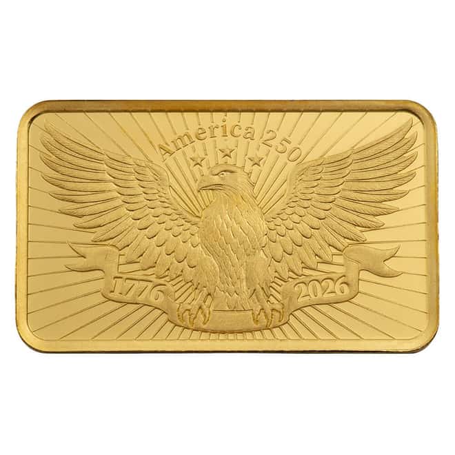 2.5 Gram PAMP Suisse 250th Anniversary of the USA Gold Bar .9999 Fine (in Assay)