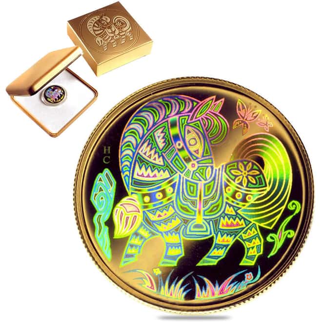 2002 Canada 1/3 oz Lunar Horse Hologram Gold Coin (w/Box & COA)