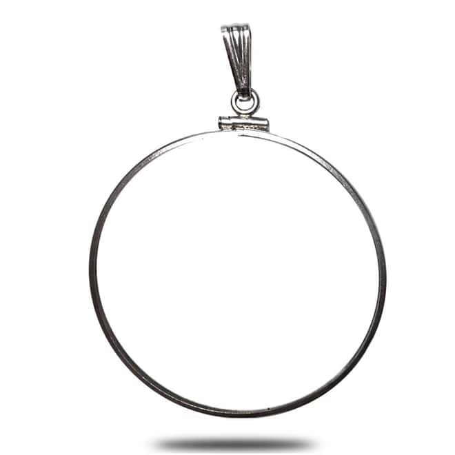 Sterling Silver 30.6 mm Coin Bezel Frame Mount for Silver Half Dollar Coin