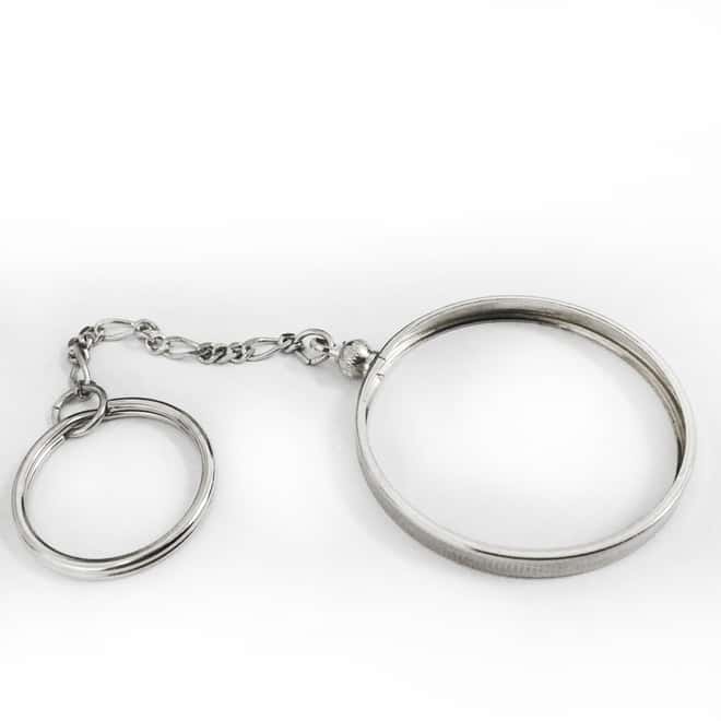 Silver Plated 38.1 mm Coin Bezel Frame Key Chain for Silver Morgan/Peace Dollar Coin