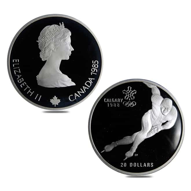 1985-1987 Canada 10 oz Calgary Olympics Proof Silver 10-Coin Set .925 Fine (w/Box & COA)