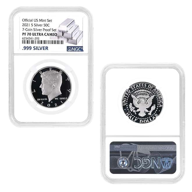 2021 S US Mint Silver Proof 7-Coin Set NGC PF 70 UCAM