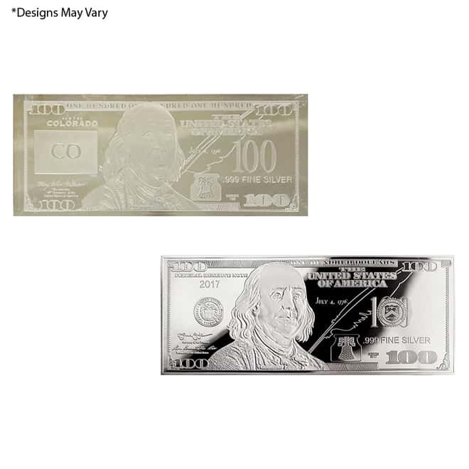 1 oz Silver Bill Bar (Random Design)