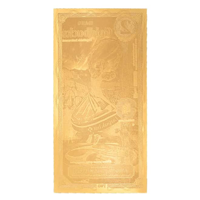 2 Idaho Goldback 1/500 oz 24K Gold Foil Aurum Note