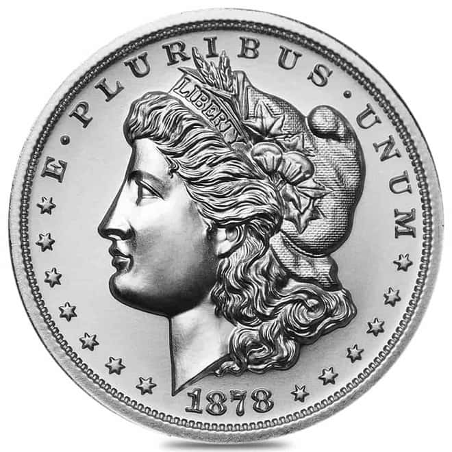 2 oz Morgan Dollar Design High Relief Silver Round .999 Fine