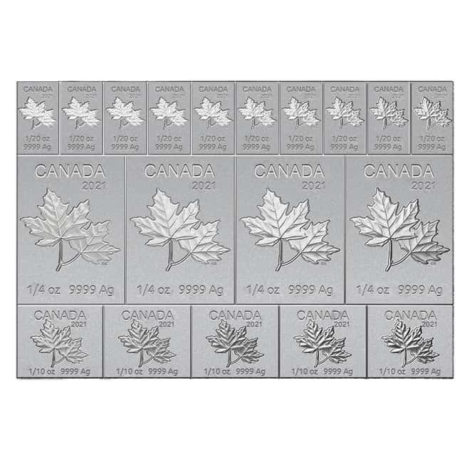 2 oz Royal Canadian Mint Mapleflex™ Silver Bar .9999 Fine (Random Year)