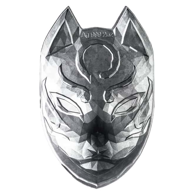 2 oz South Korea Silver Kitsune Mask Stackable .999 Fine