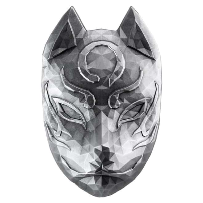 2 oz South Korea Silver Kitsune Mask Stackable .999 Fine