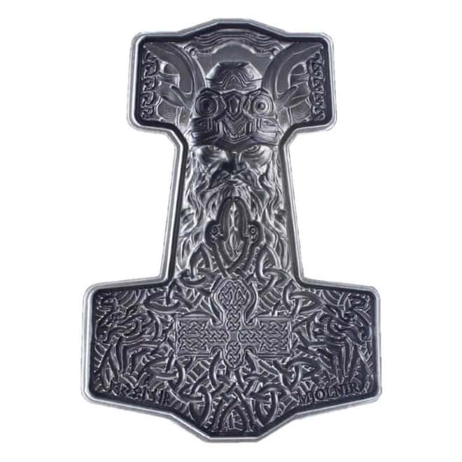 2 oz South Korea Silver Mjolnir Thor's Hammer Stacker Bar .999 Fine