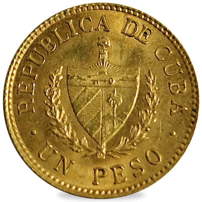 1 Peso Jose Marti Gold Coin AU/BU (Random Year)