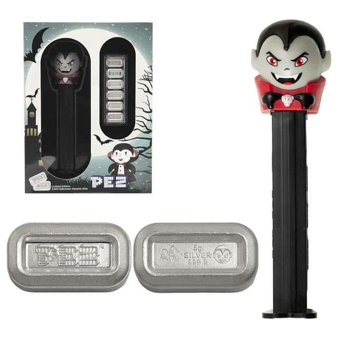 30 Gram PAMP Halloween Vampire PEZ® Dispenser & Silver Wafers