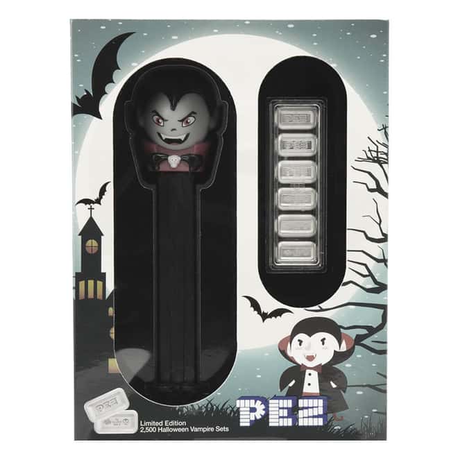 30 Gram PAMP Halloween Vampire PEZ® Dispenser & Silver Wafers