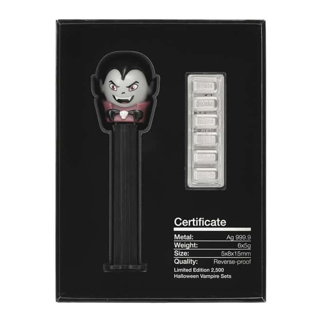 30 Gram PAMP Halloween Vampire PEZ® Dispenser & Silver Wafers