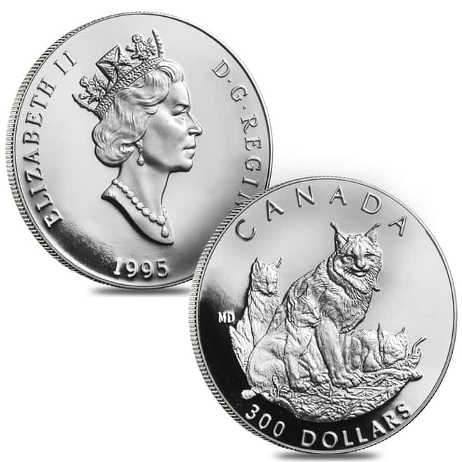 1995 Canada Proof Platinum Lynx 1.85 oz .9995 Fine 4-Coin Set (w/Box & COA)