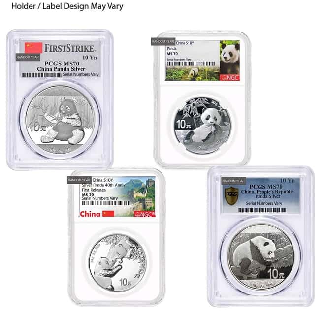 30 Gram Chinese Silver Panda 10 Yuan NGC/PCGS MS 70 (Random Year)