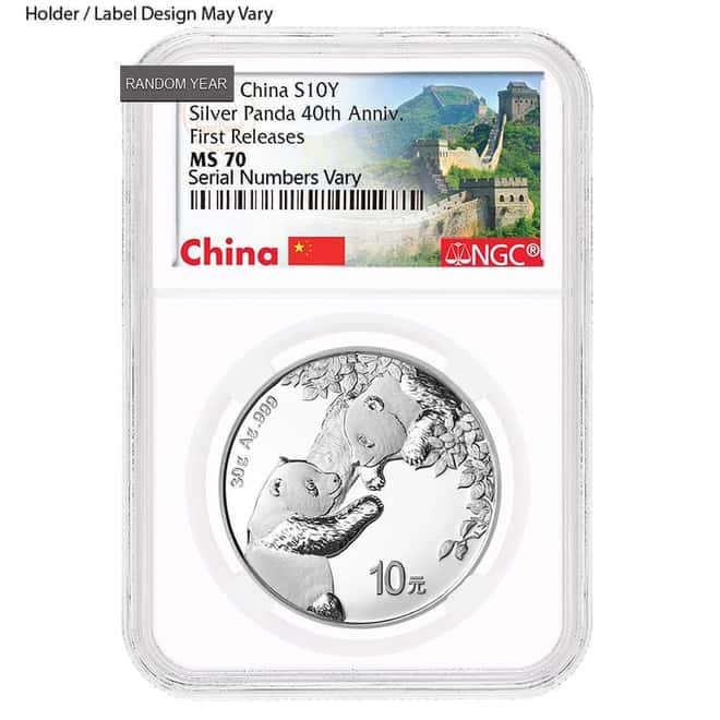 30 Gram Chinese Silver Panda 10 Yuan NGC/PCGS MS 70 (Random Year)
