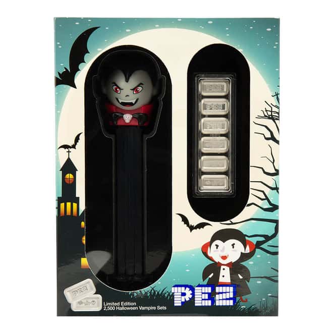 30 Gram PAMP Halloween Vampire PEZ® Dispenser & Silver Wafers