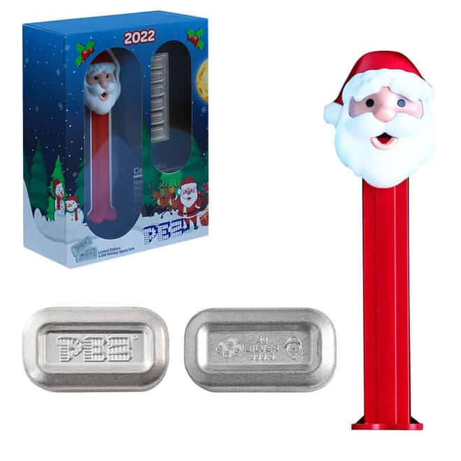 30 gram PAMP Suisse Santa Claus PEZ Dispenser & Silver Wafers (w/Box & COA)